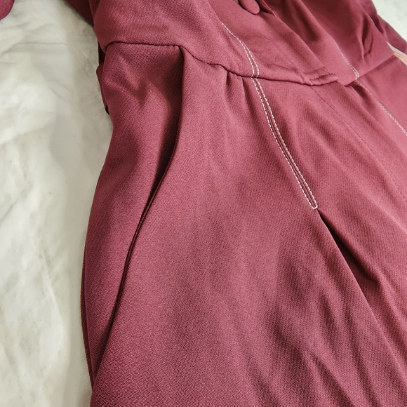 Missguided Plum Tailored Long Sleeve Plunge Belted Tux Jumpsuit size US … - Picture 8 of 16